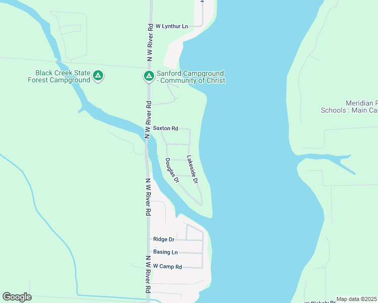 map of restaurants, bars, coffee shops, grocery stores, and more near 3320 Lakeside Drive in Sanford