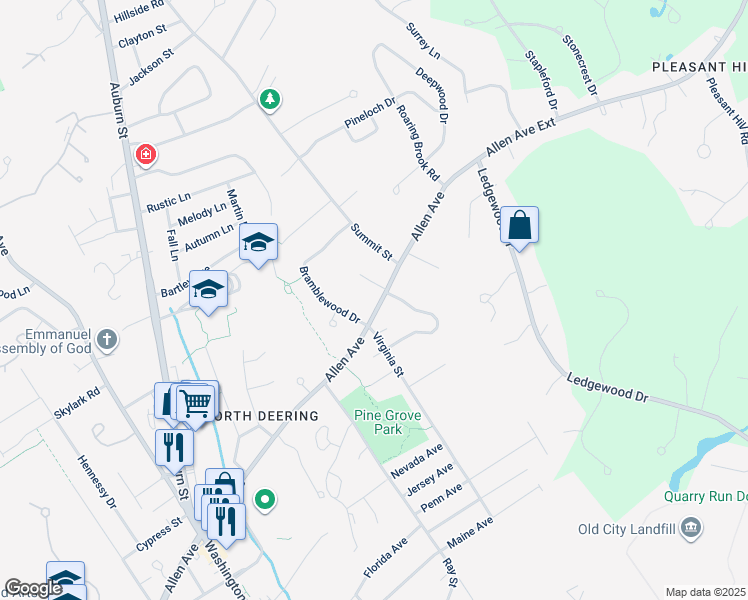 map of restaurants, bars, coffee shops, grocery stores, and more near 612 Allen Avenue in Portland