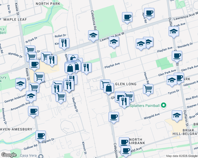 map of restaurants, bars, coffee shops, grocery stores, and more near 200 Lotherton Pathway in Toronto