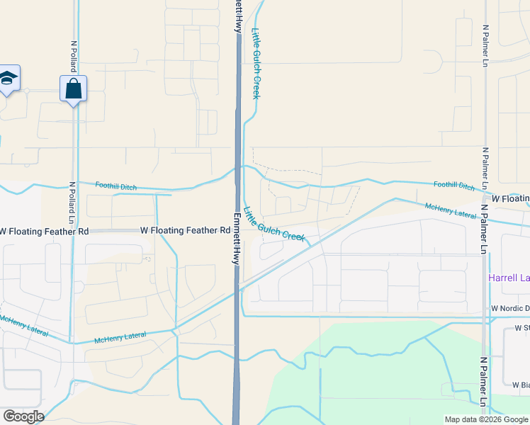 map of restaurants, bars, coffee shops, grocery stores, and more near 1646-1890 Emmett Highway in Star
