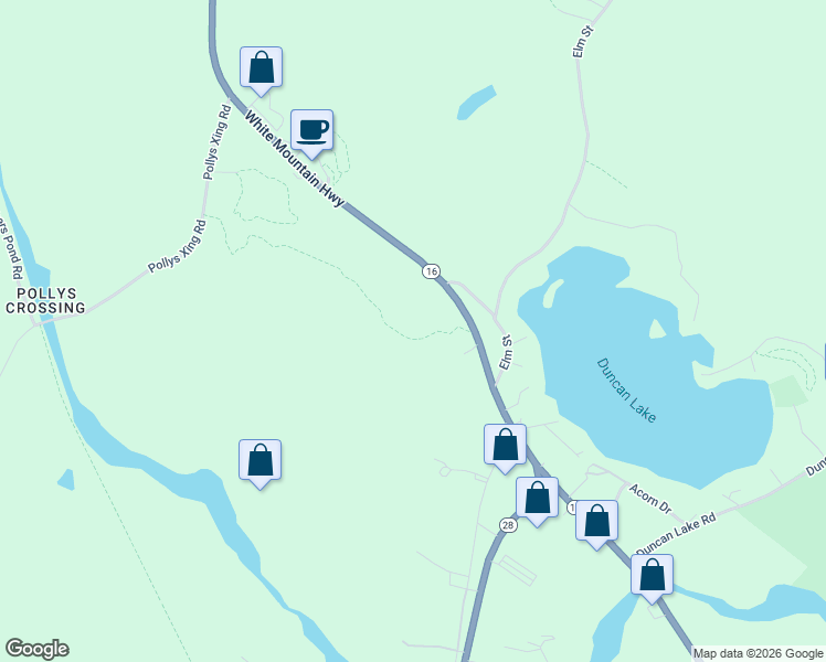 map of restaurants, bars, coffee shops, grocery stores, and more near 945 New Hampshire 16 in Ossipee