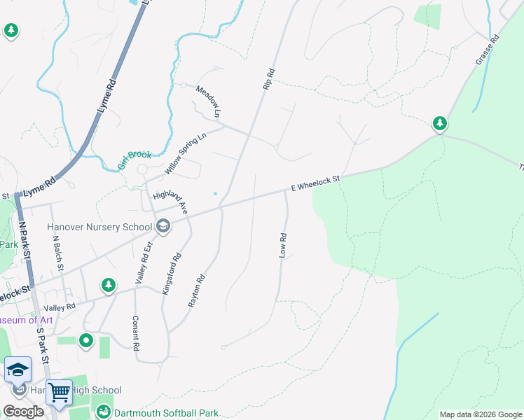 map of restaurants, bars, coffee shops, grocery stores, and more near 6 Haskins Road in Hanover