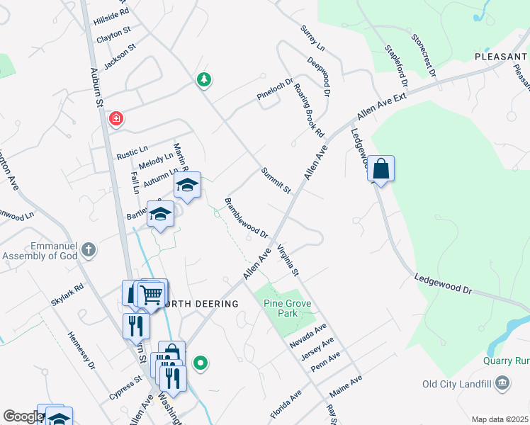 map of restaurants, bars, coffee shops, grocery stores, and more near 612 Allen Avenue in Portland
