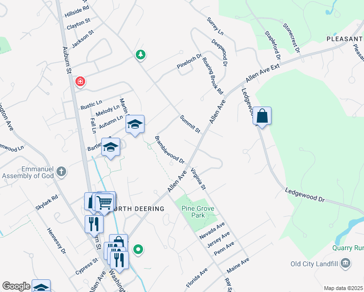 map of restaurants, bars, coffee shops, grocery stores, and more near 612 Allen Avenue in Portland