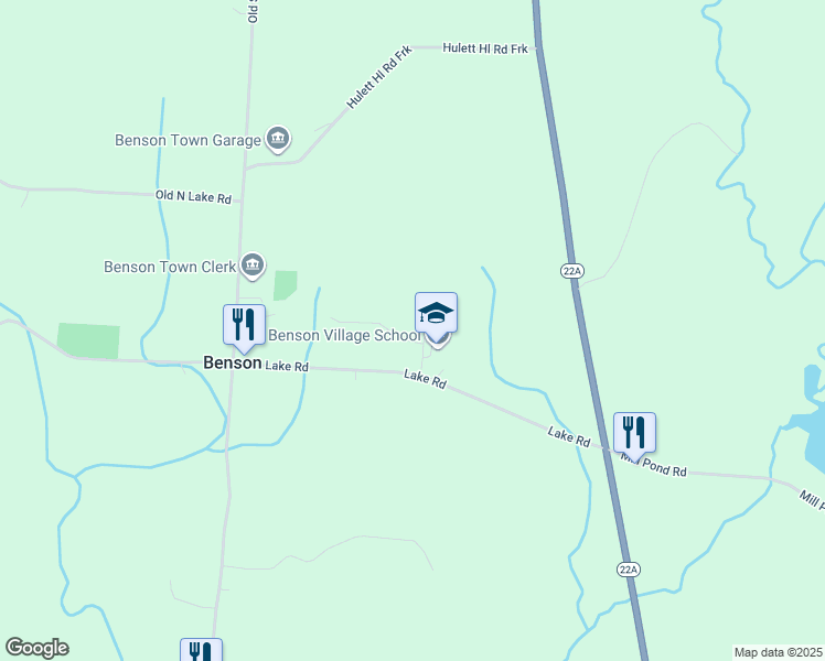 map of restaurants, bars, coffee shops, grocery stores, and more near 80 School Street in Benson