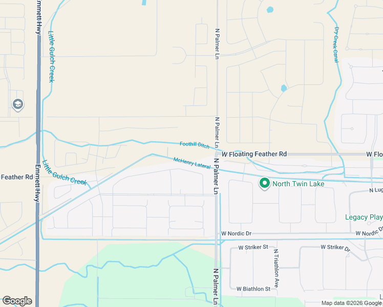 map of restaurants, bars, coffee shops, grocery stores, and more near 1725 North Palmer Lane in Eagle
