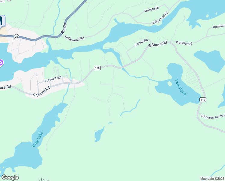 map of restaurants, bars, coffee shops, grocery stores, and more near 106 Deer Run Road in Old Forge