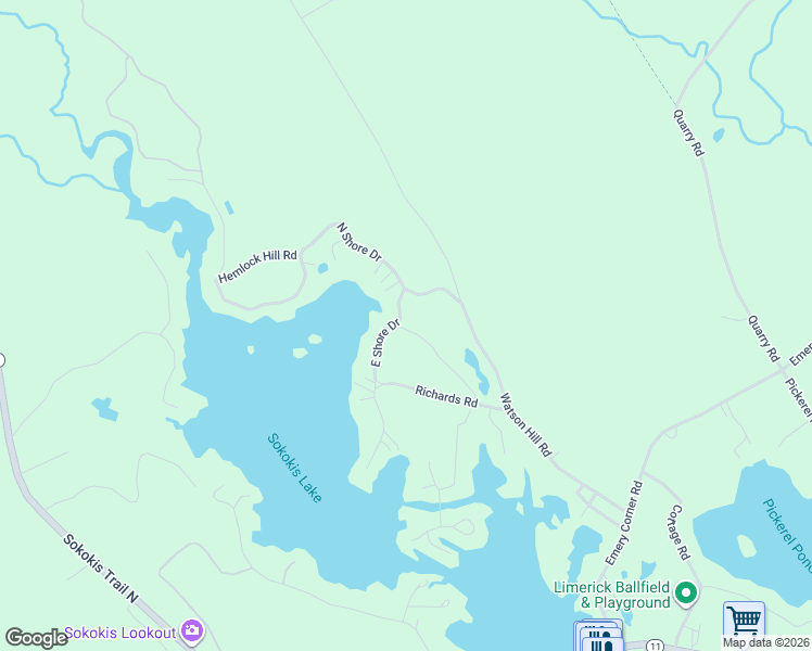 map of restaurants, bars, coffee shops, grocery stores, and more near 17 East Shore Drive in Limerick