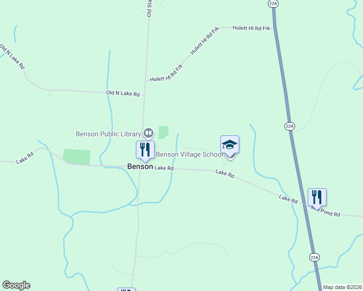 map of restaurants, bars, coffee shops, grocery stores, and more near 180 School Street in Benson