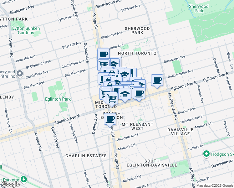 map of restaurants, bars, coffee shops, grocery stores, and more near in St. Catharines