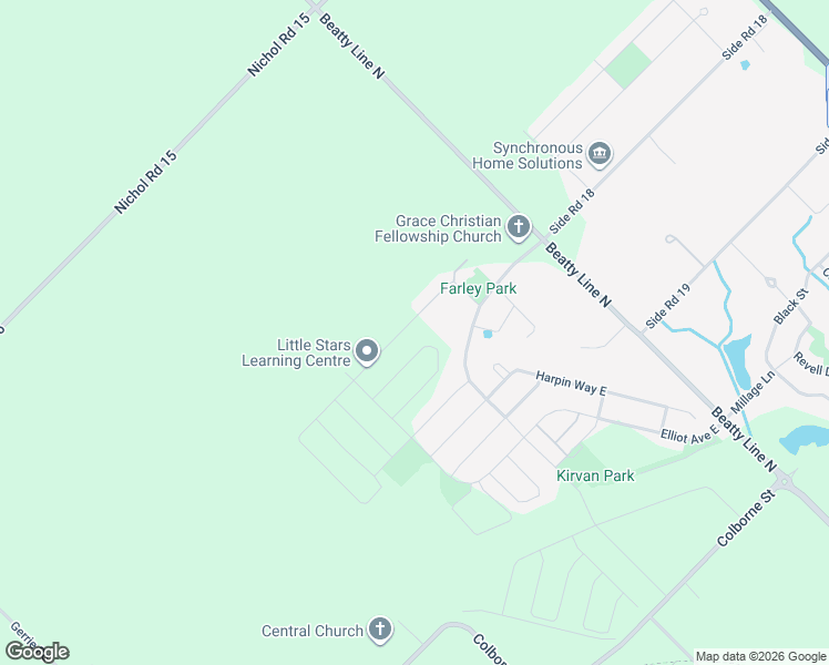 map of restaurants, bars, coffee shops, grocery stores, and more near in Wellington County