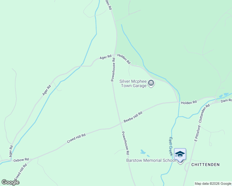 map of restaurants, bars, coffee shops, grocery stores, and more near 118 Powerhouse Road in Chittenden