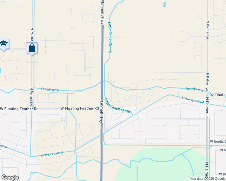 map of restaurants, bars, coffee shops, grocery stores, and more near 1892-1894 Emmett Highway in Star