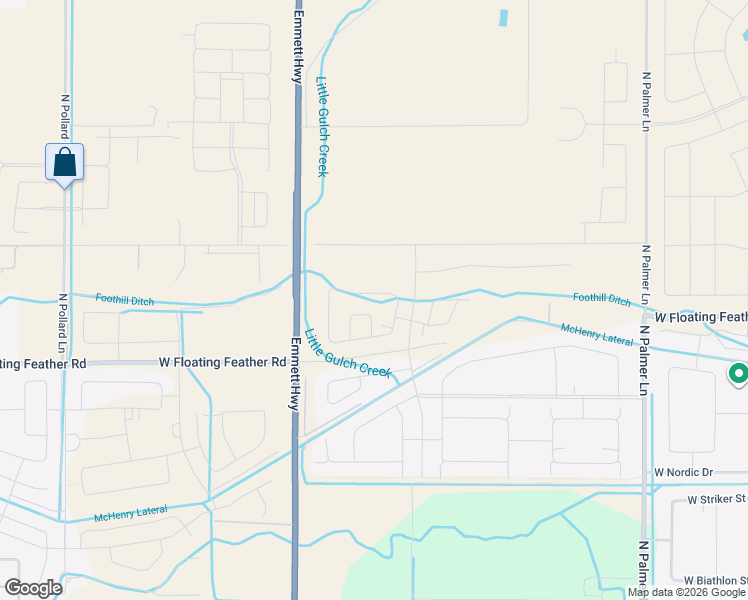 map of restaurants, bars, coffee shops, grocery stores, and more near 8075 West Floating Feather Road in Eagle