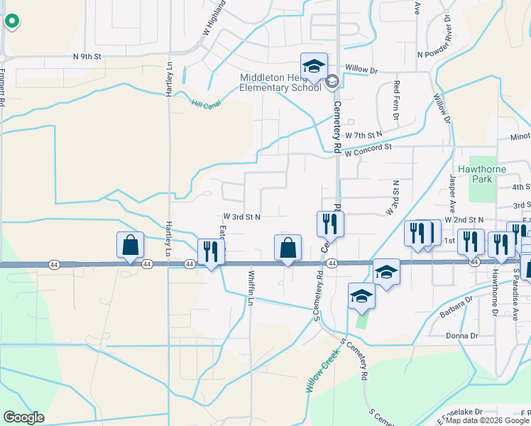 map of restaurants, bars, coffee shops, grocery stores, and more near 220 Archer Road in Middleton