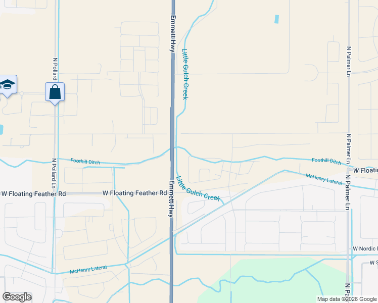 map of restaurants, bars, coffee shops, grocery stores, and more near 1892-1894 Emmett Highway in Star