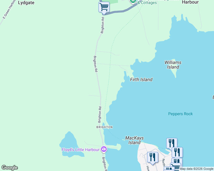map of restaurants, bars, coffee shops, grocery stores, and more near Brighton Road in Lockeport