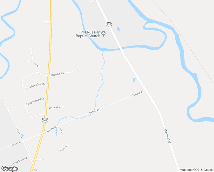 map of restaurants, bars, coffee shops, grocery stores, and more near 23 Queen Street in Gorham