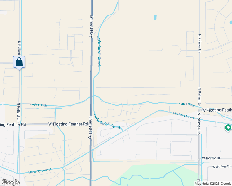 map of restaurants, bars, coffee shops, grocery stores, and more near 8075 West Floating Feather Road in Eagle