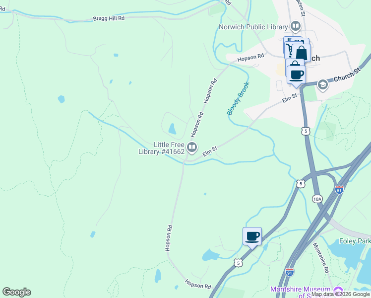 map of restaurants, bars, coffee shops, grocery stores, and more near 186 Hopson Rd in Norwich
