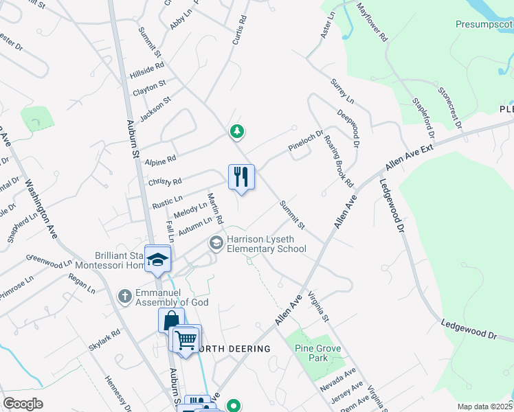 map of restaurants, bars, coffee shops, grocery stores, and more near 31 Sumac Street in Portland
