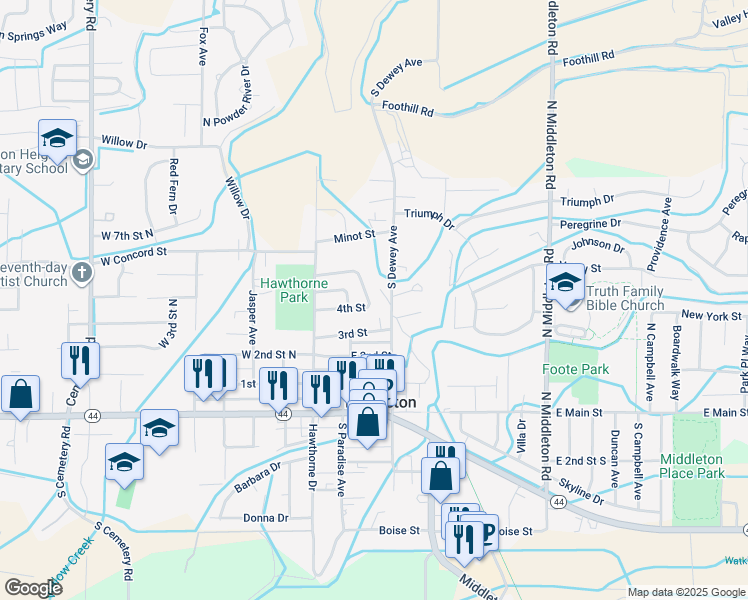 map of restaurants, bars, coffee shops, grocery stores, and more near 408 Duke Avenue in Middleton
