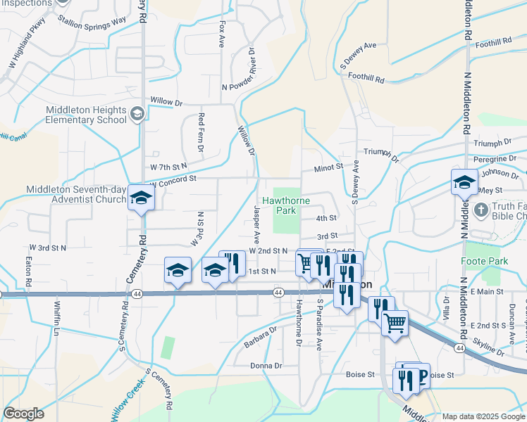 map of restaurants, bars, coffee shops, grocery stores, and more near 300 Jasper Avenue in Middleton