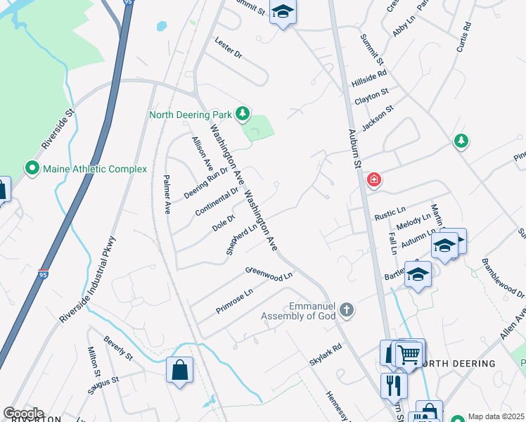 map of restaurants, bars, coffee shops, grocery stores, and more near 1757 Washington Avenue in Portland