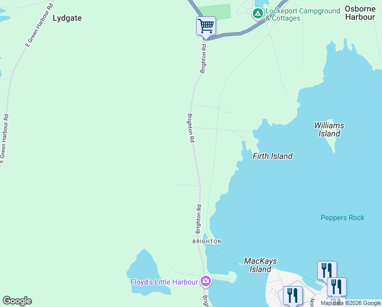 map of restaurants, bars, coffee shops, grocery stores, and more near 327 Brighton Road in Lockeport