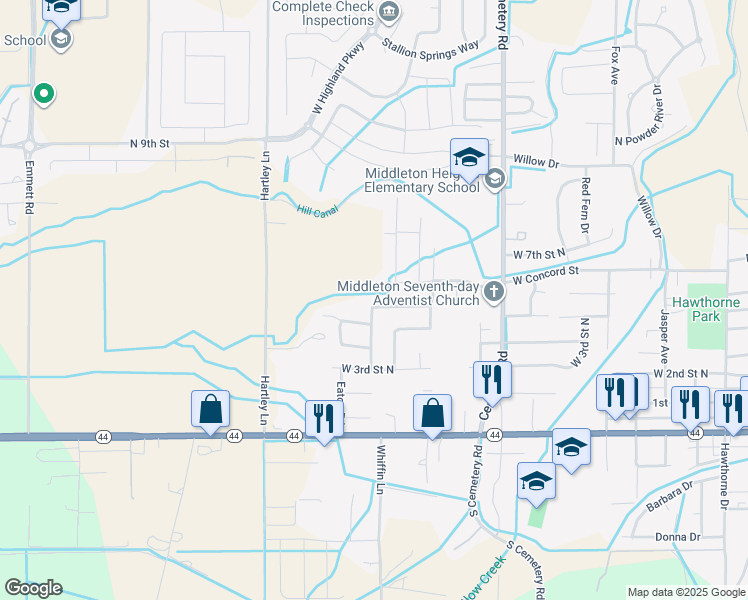 map of restaurants, bars, coffee shops, grocery stores, and more near 1034 Valiant Avenue in Middleton