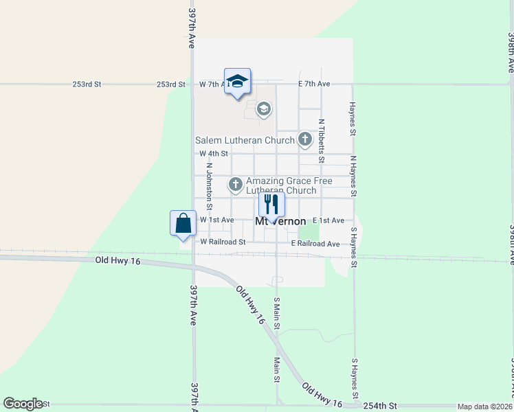 map of restaurants, bars, coffee shops, grocery stores, and more near 108 Cotton Street in Mount Vernon