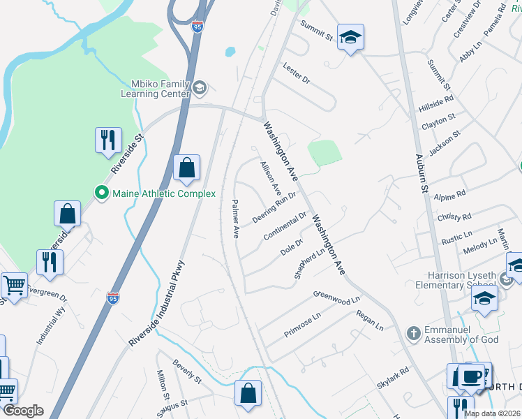 map of restaurants, bars, coffee shops, grocery stores, and more near 16 West Lynne Avenue in Portland