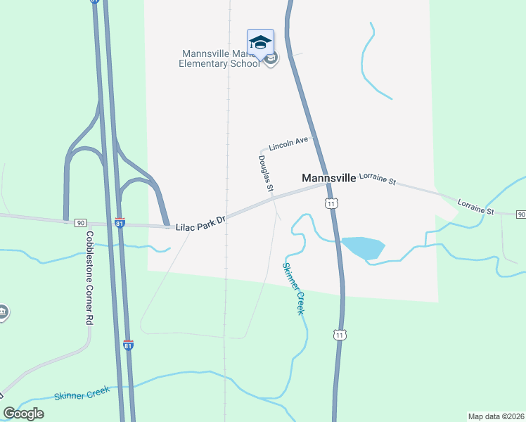 map of restaurants, bars, coffee shops, grocery stores, and more near 117 Lilac Park Drive in Mannsville