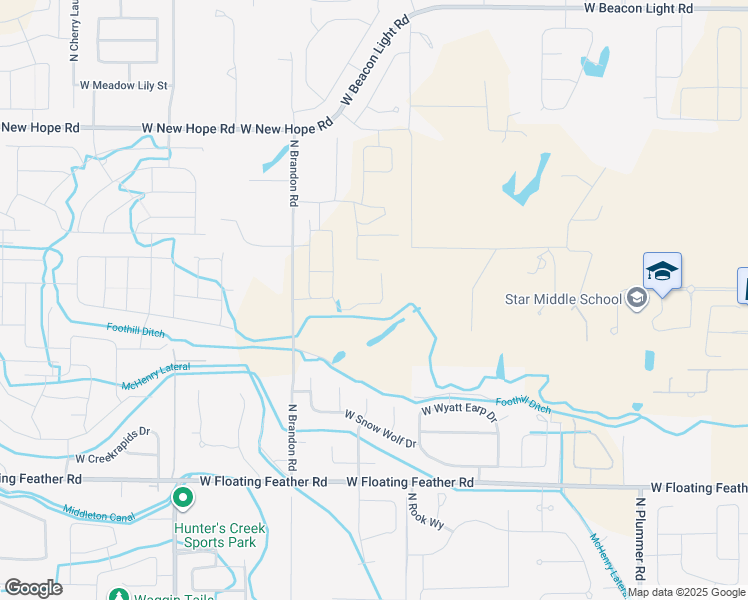 map of restaurants, bars, coffee shops, grocery stores, and more near 2203 N Sunny Ln in Star