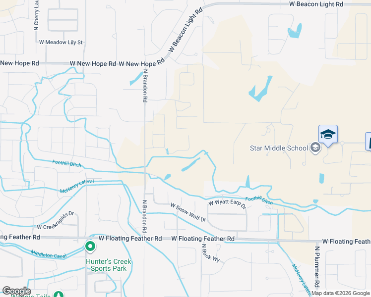map of restaurants, bars, coffee shops, grocery stores, and more near 2203 N Sunny Ln in Star