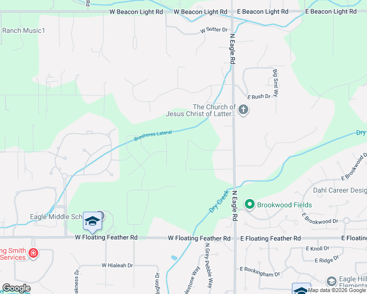 map of restaurants, bars, coffee shops, grocery stores, and more near 201 West Meadow Ridge Lane in Eagle