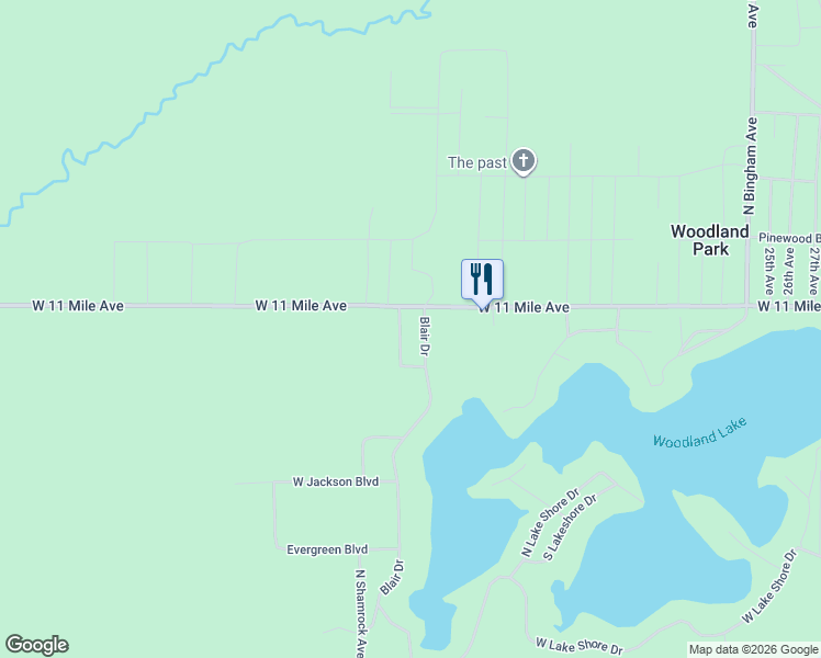 map of restaurants, bars, coffee shops, grocery stores, and more near 8722 North Red Clover Avenue in Bitely