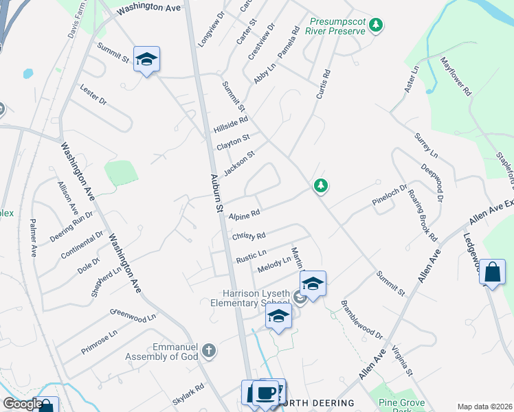 map of restaurants, bars, coffee shops, grocery stores, and more near 152 Summit Park Avenue in Portland