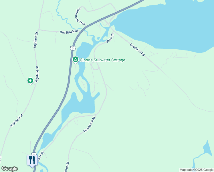 map of restaurants, bars, coffee shops, grocery stores, and more near 148 River Street in Ashland