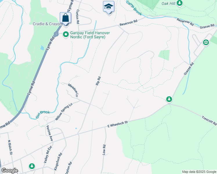 map of restaurants, bars, coffee shops, grocery stores, and more near 23 Rip Road in Hanover