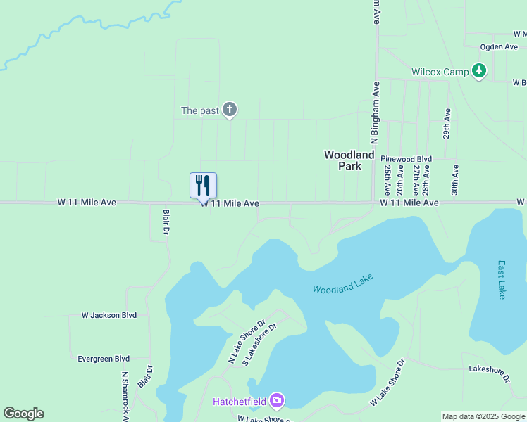 map of restaurants, bars, coffee shops, grocery stores, and more near 2614 West 11 Mile Avenue in Bitely