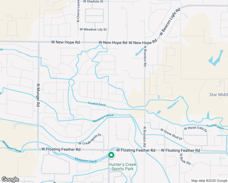 map of restaurants, bars, coffee shops, grocery stores, and more near 11100 West Floating Feather Road in Star