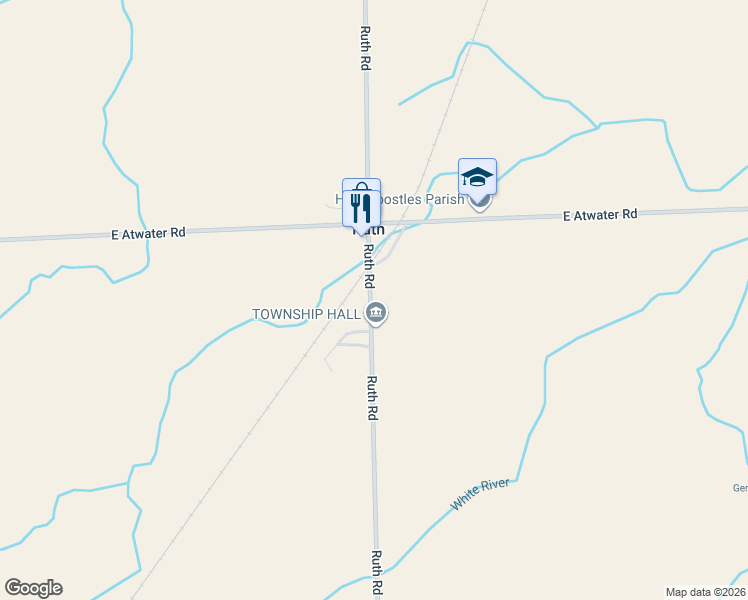 map of restaurants, bars, coffee shops, grocery stores, and more near 4595 Ruth Road in Ruth