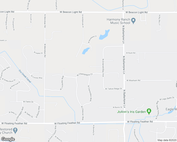 map of restaurants, bars, coffee shops, grocery stores, and more near 2510 West Champagne Drive in Eagle