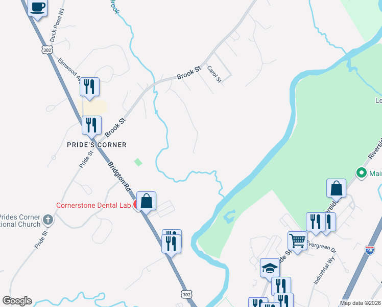 map of restaurants, bars, coffee shops, grocery stores, and more near 48 Villa Road in Westbrook