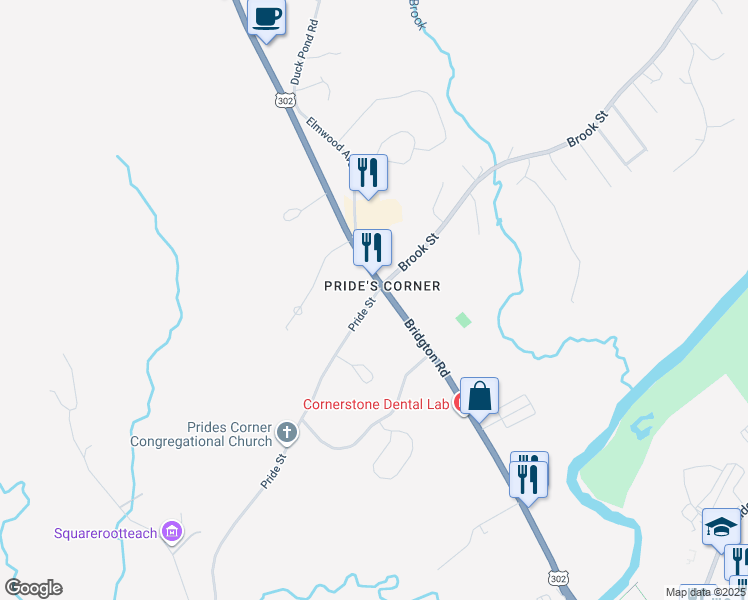 map of restaurants, bars, coffee shops, grocery stores, and more near 386 Bridgton Road in Westbrook