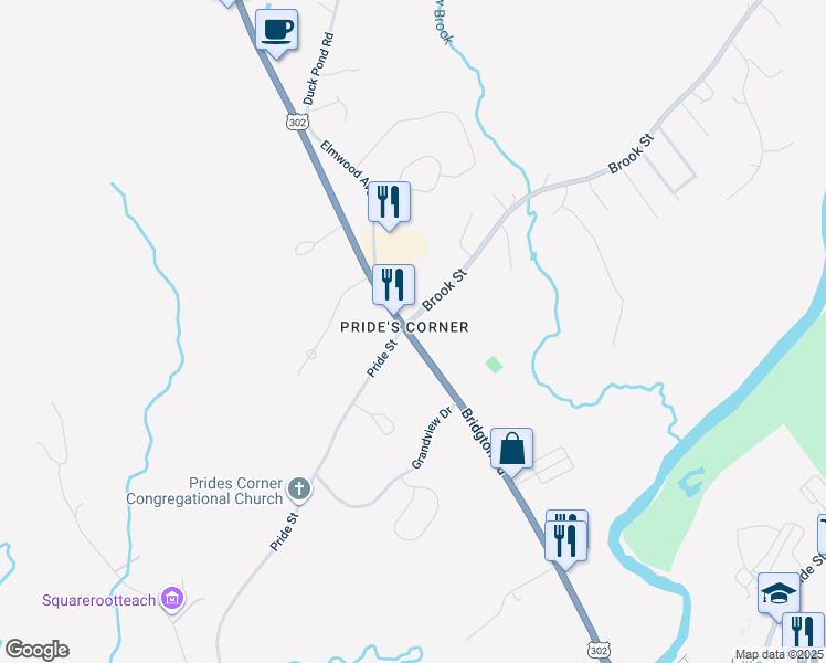 map of restaurants, bars, coffee shops, grocery stores, and more near 386 Bridgton Road in Westbrook