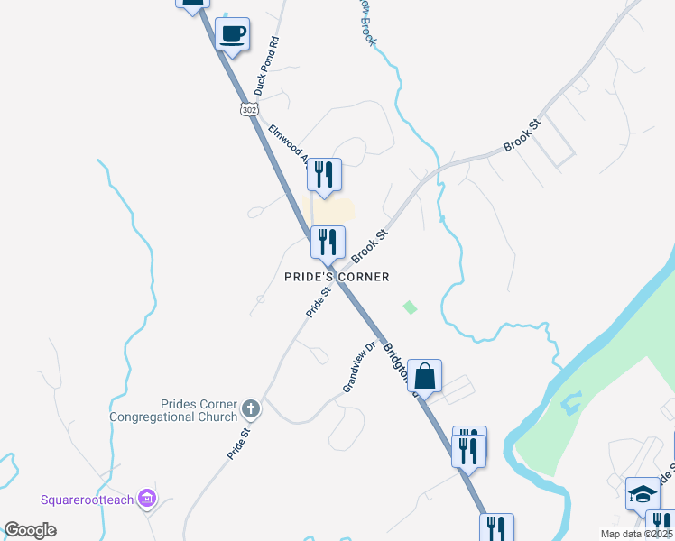 map of restaurants, bars, coffee shops, grocery stores, and more near 387 Bridgton Road in Westbrook