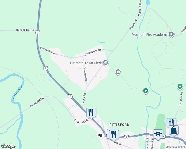 map of restaurants, bars, coffee shops, grocery stores, and more near 313 Plains Road in Pittsford