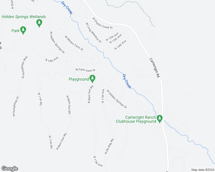 map of restaurants, bars, coffee shops, grocery stores, and more near 3568 West Hidden Springs Drive in Boise